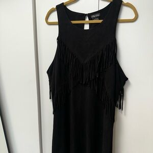 City Chic Suede Fringe Dress